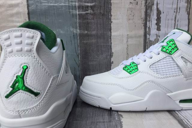 Air Jordan 4 White Green Men Basketball Shoes;